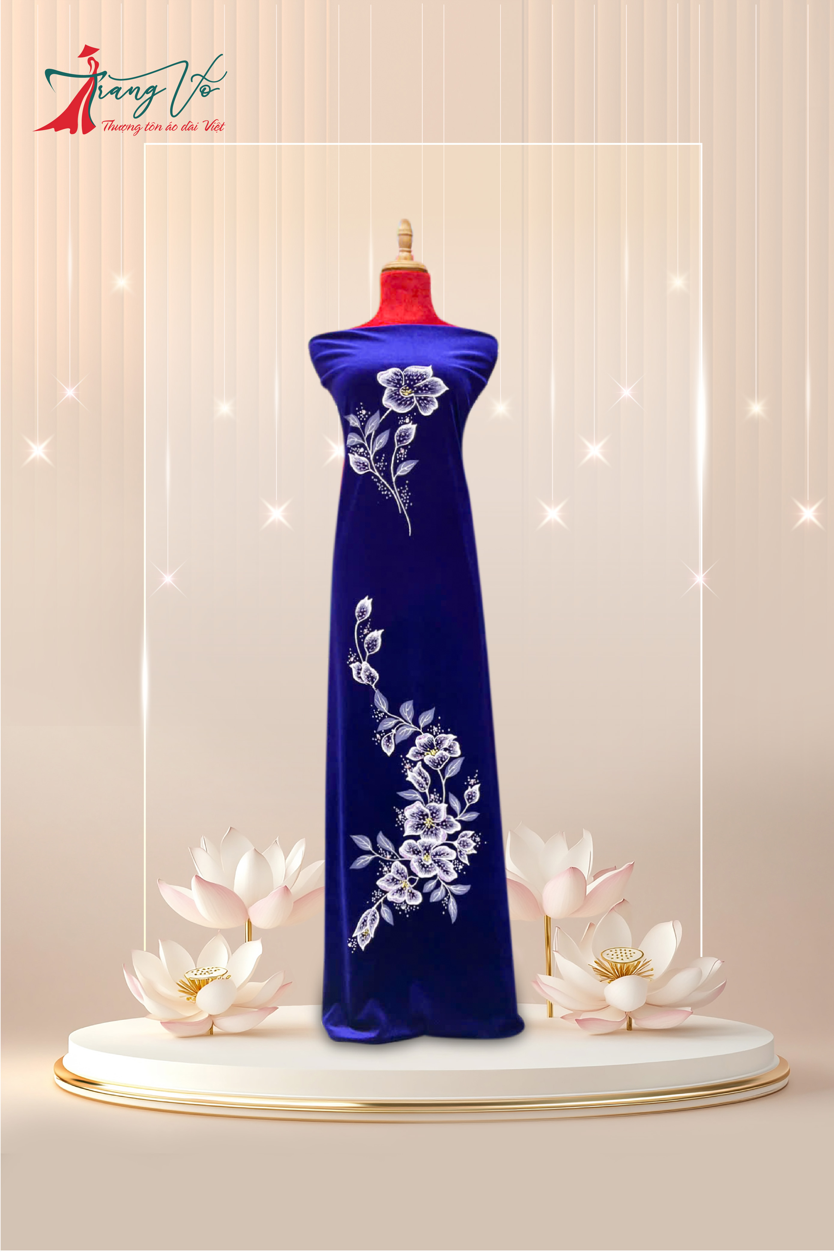 NHUNG THUN VẼ HOA TINH TẾ KẾT PHA LÊ XANH MỰC #29102409